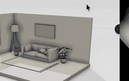 Painting a finish onto a wall in the Pascal editor